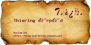 Thiering Árpád névjegykártya